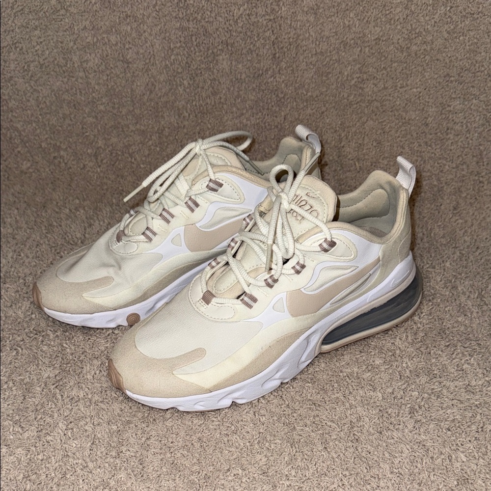 Nike AirMax 270 Cream and White Sneakers